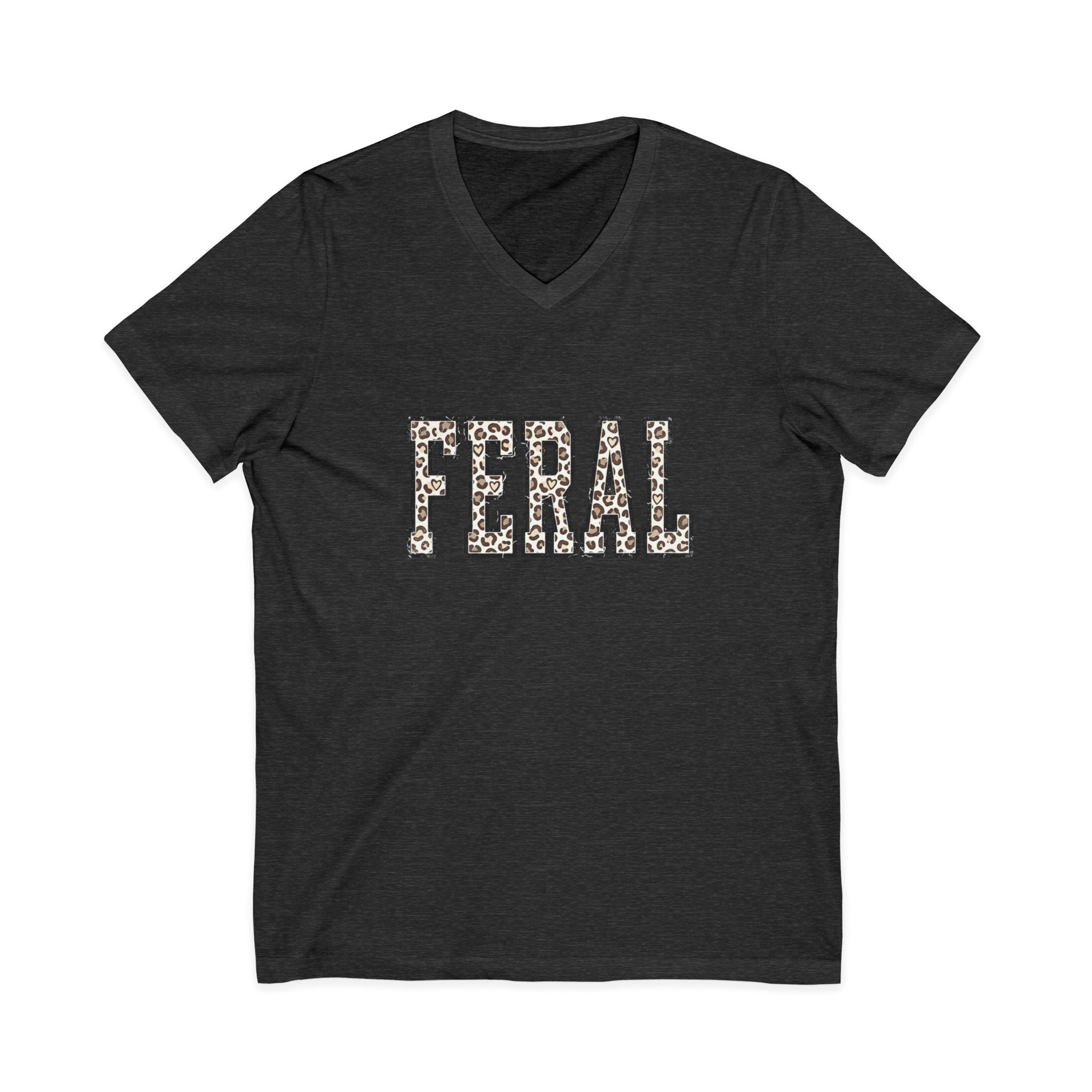 Black Sheep Club - Feral Leopard Print V Neck Tee