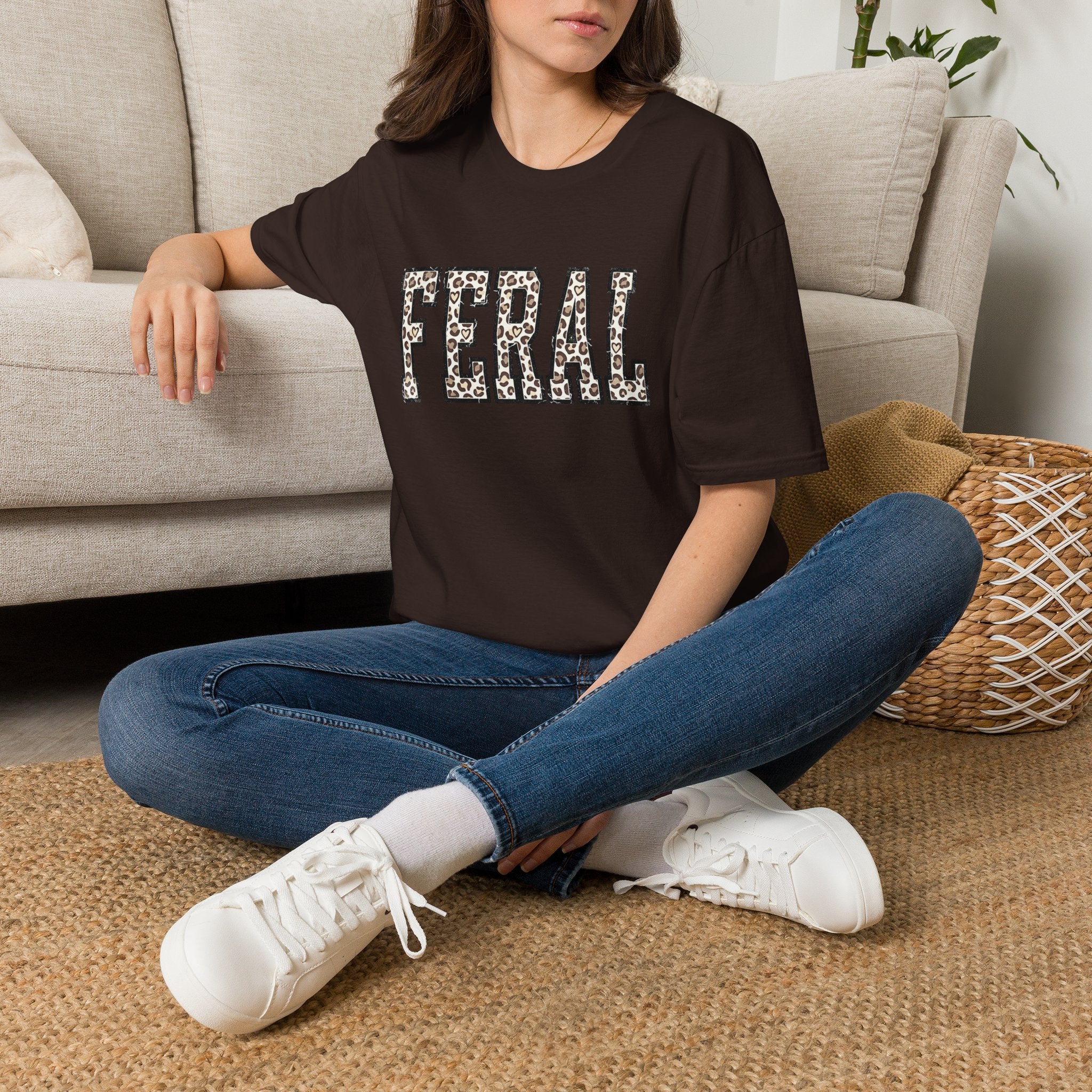 Black Sheep Club — FERAL Leopard Print Graphic Tee