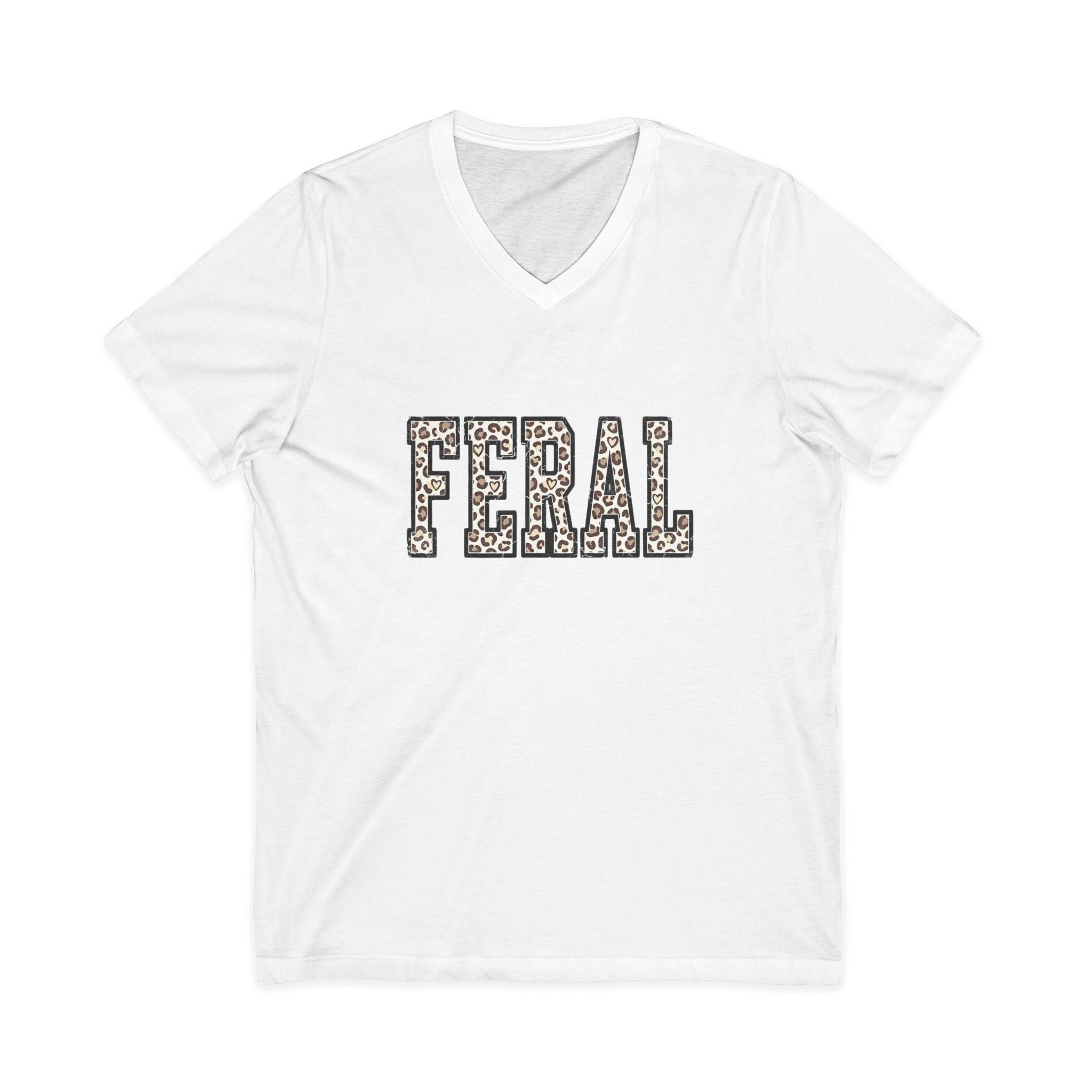 Black Sheep Club - Feral Leopard Print V Neck Tee