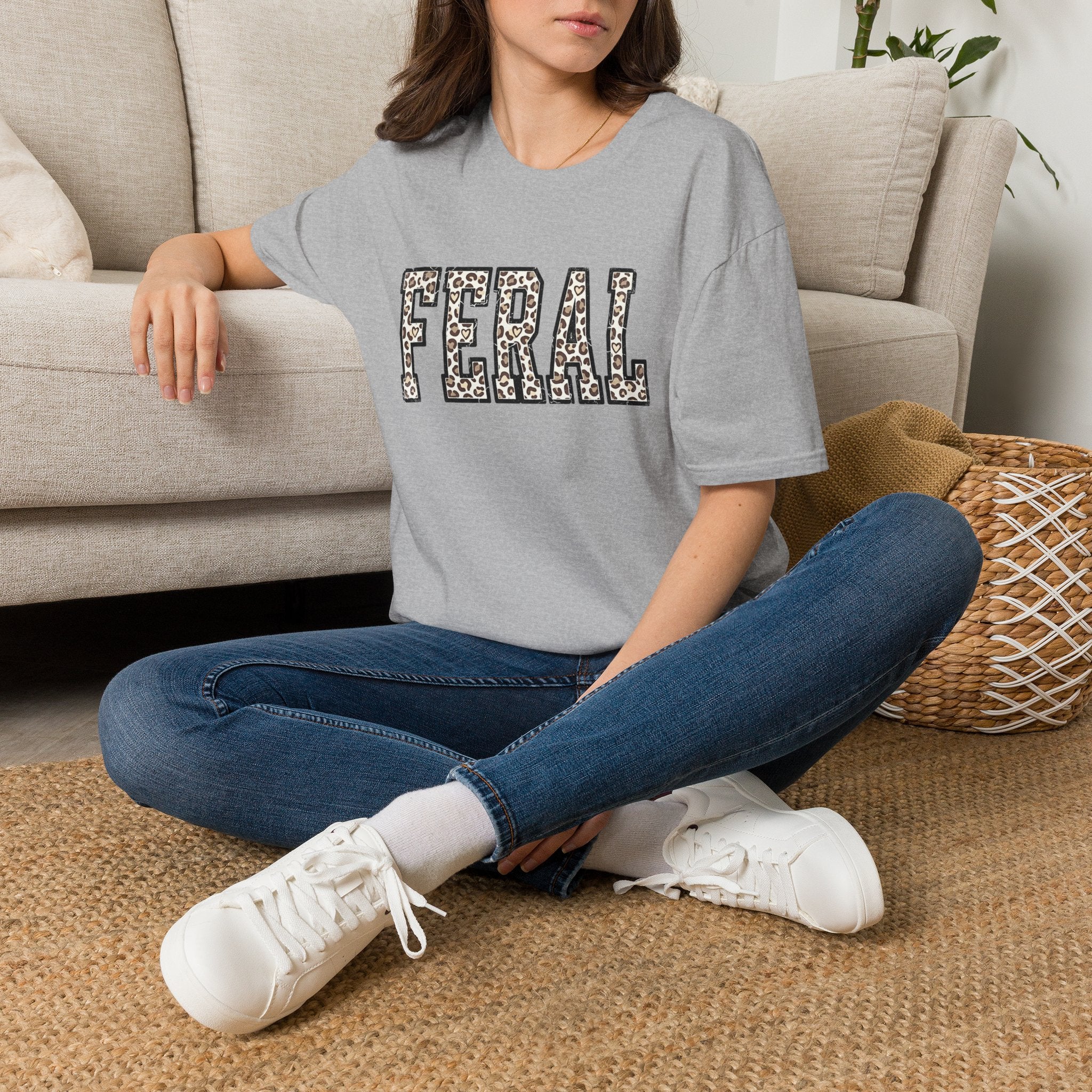 Black Sheep Club — FERAL Leopard Print Graphic Tee