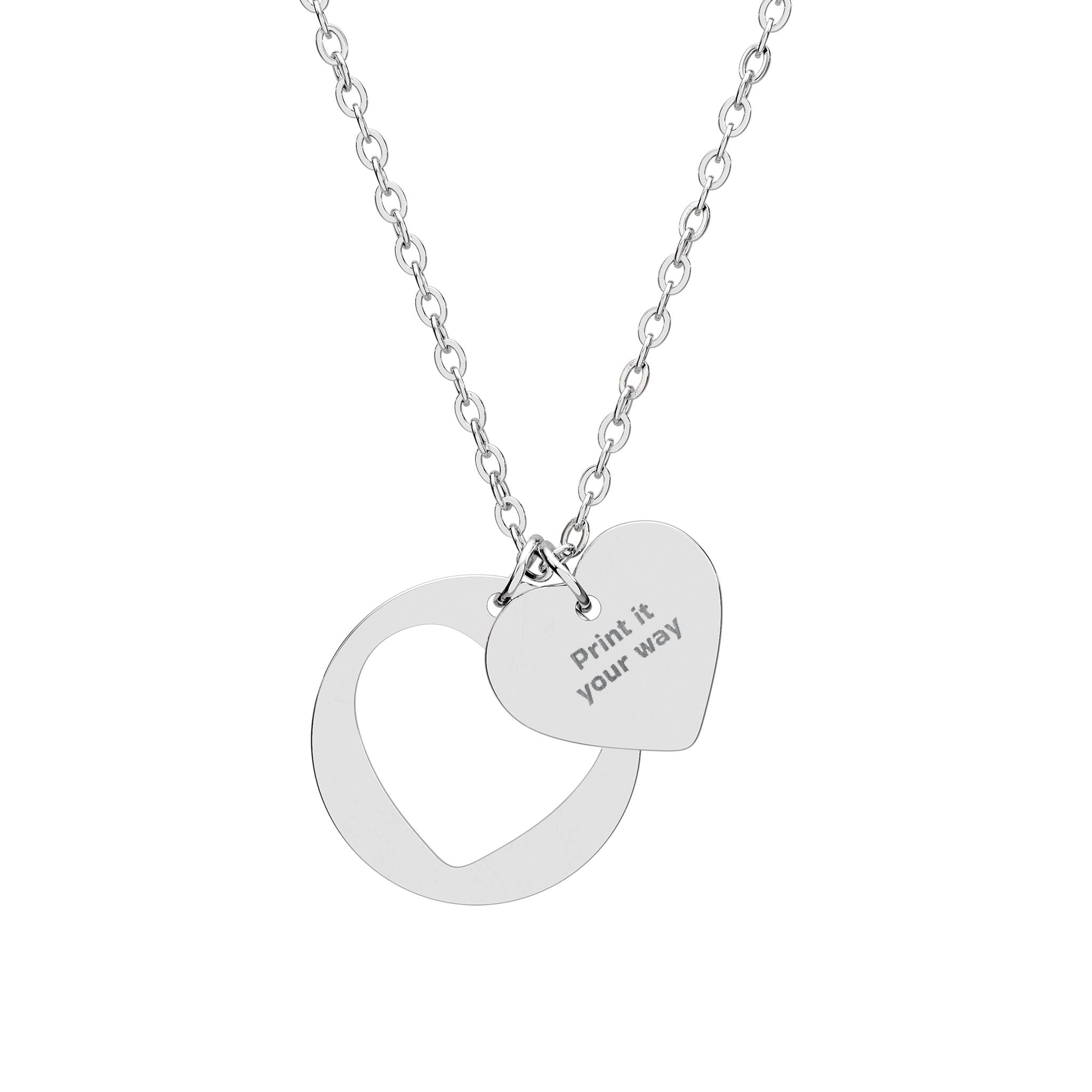 Custom Engraved Heart Cutout Necklace