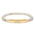 Engravable Stone Bead Bracelet — Personalized Bar Bracelet