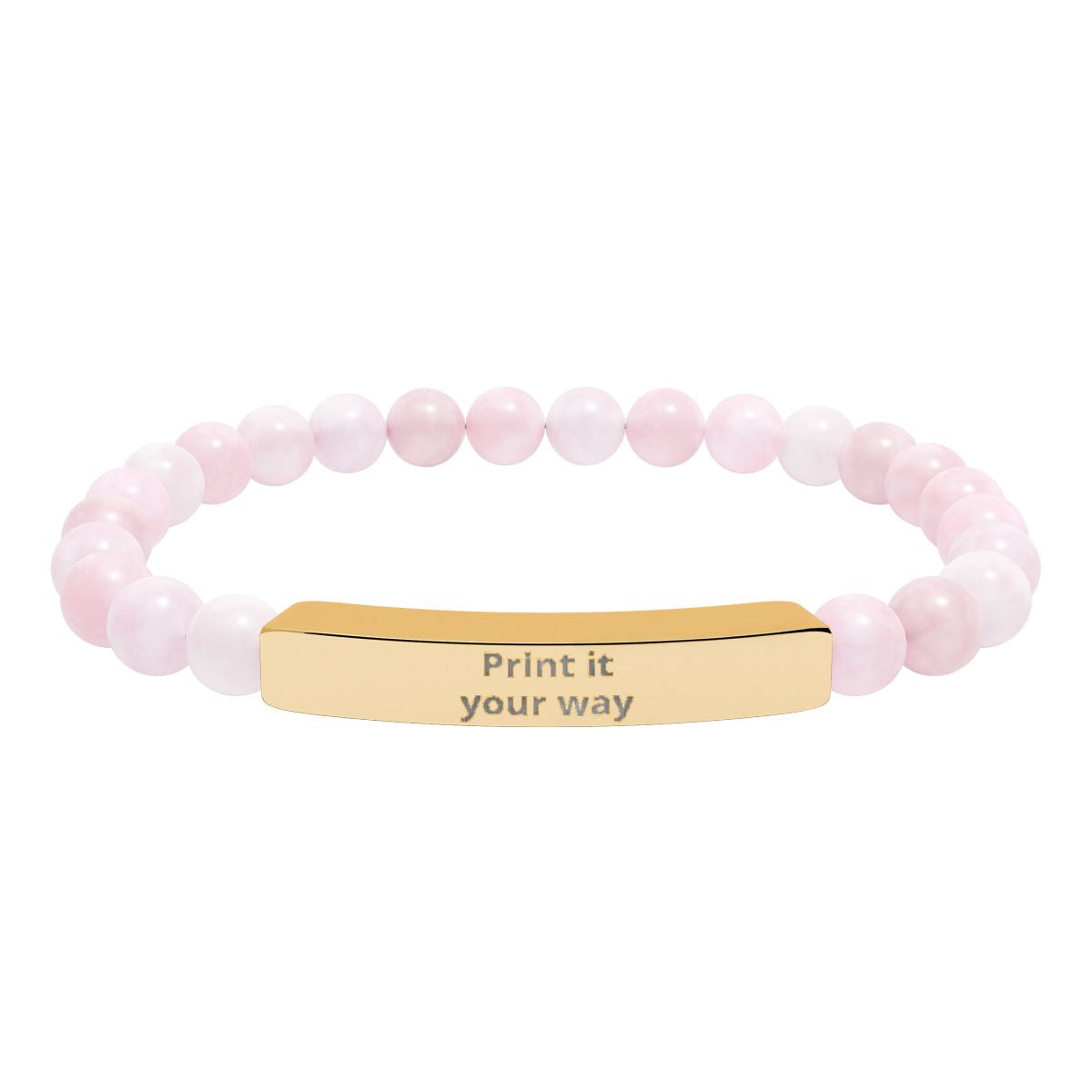 Engravable Stone Bead Bracelet — Personalized Bar Bracelet