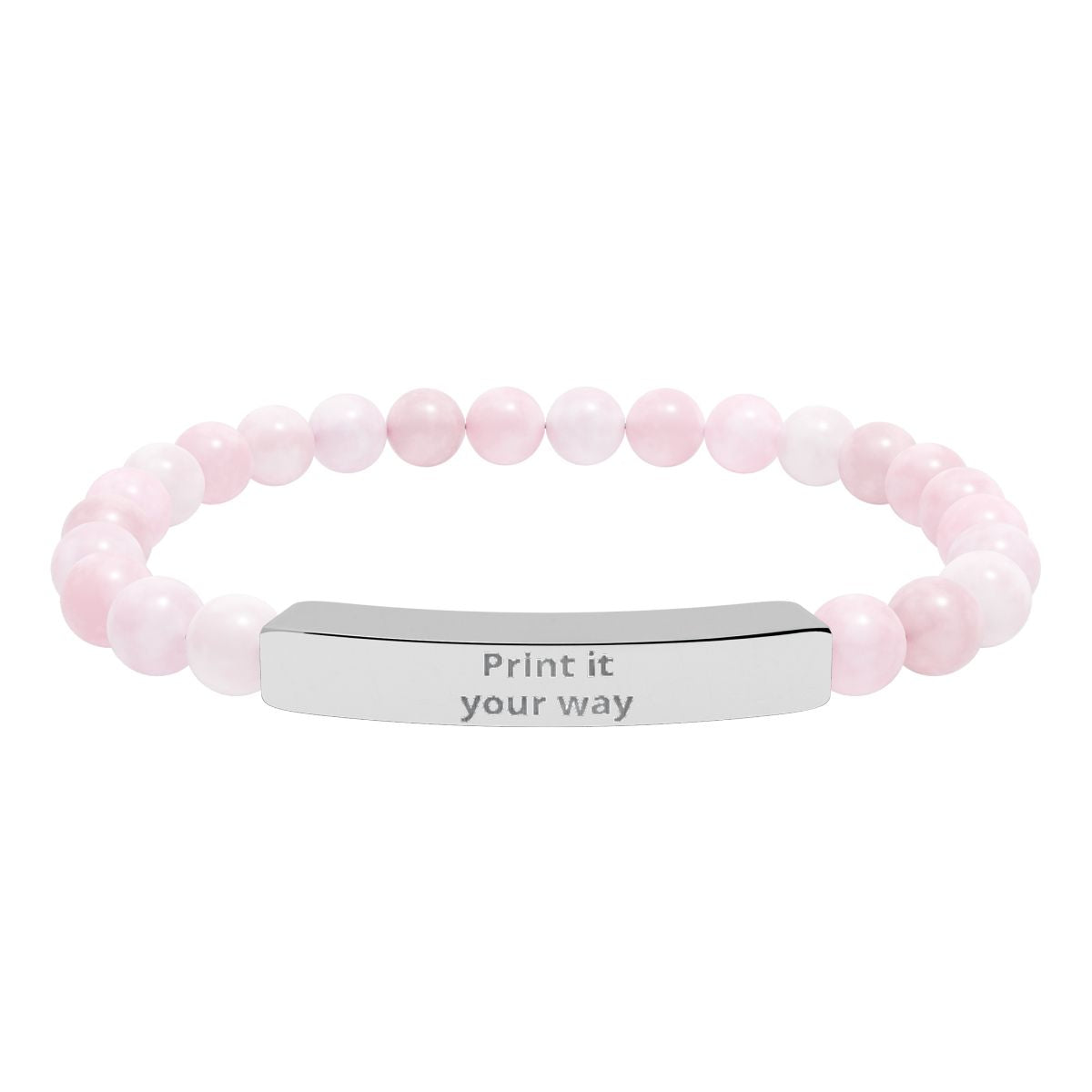 Engravable Stone Bead Bracelet — Personalized Bar Bracelet