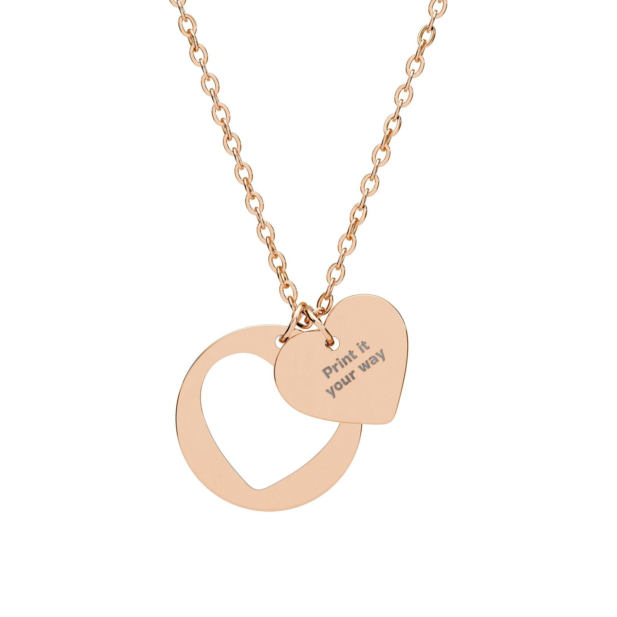 Custom Engraved Heart Cutout Necklace