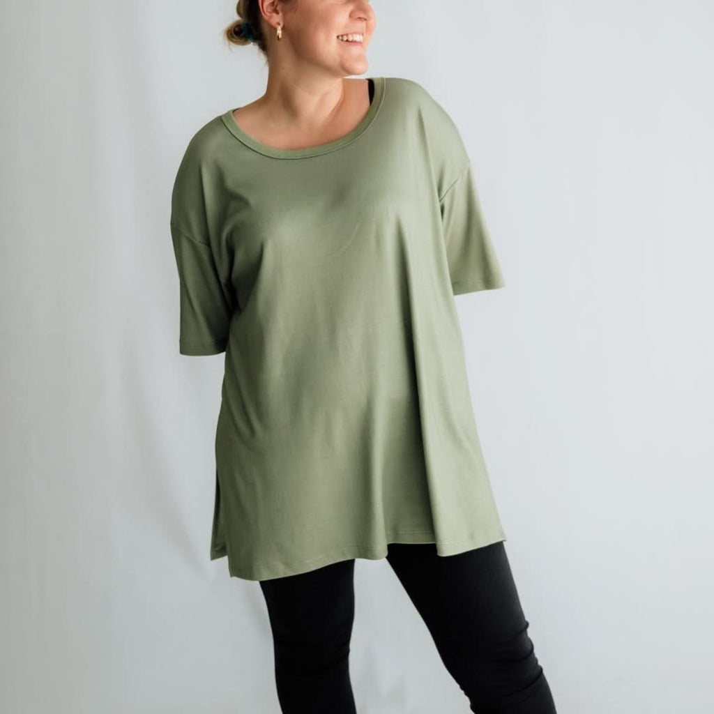 Ladies Bamboo Oversized T-Shirt | Sage