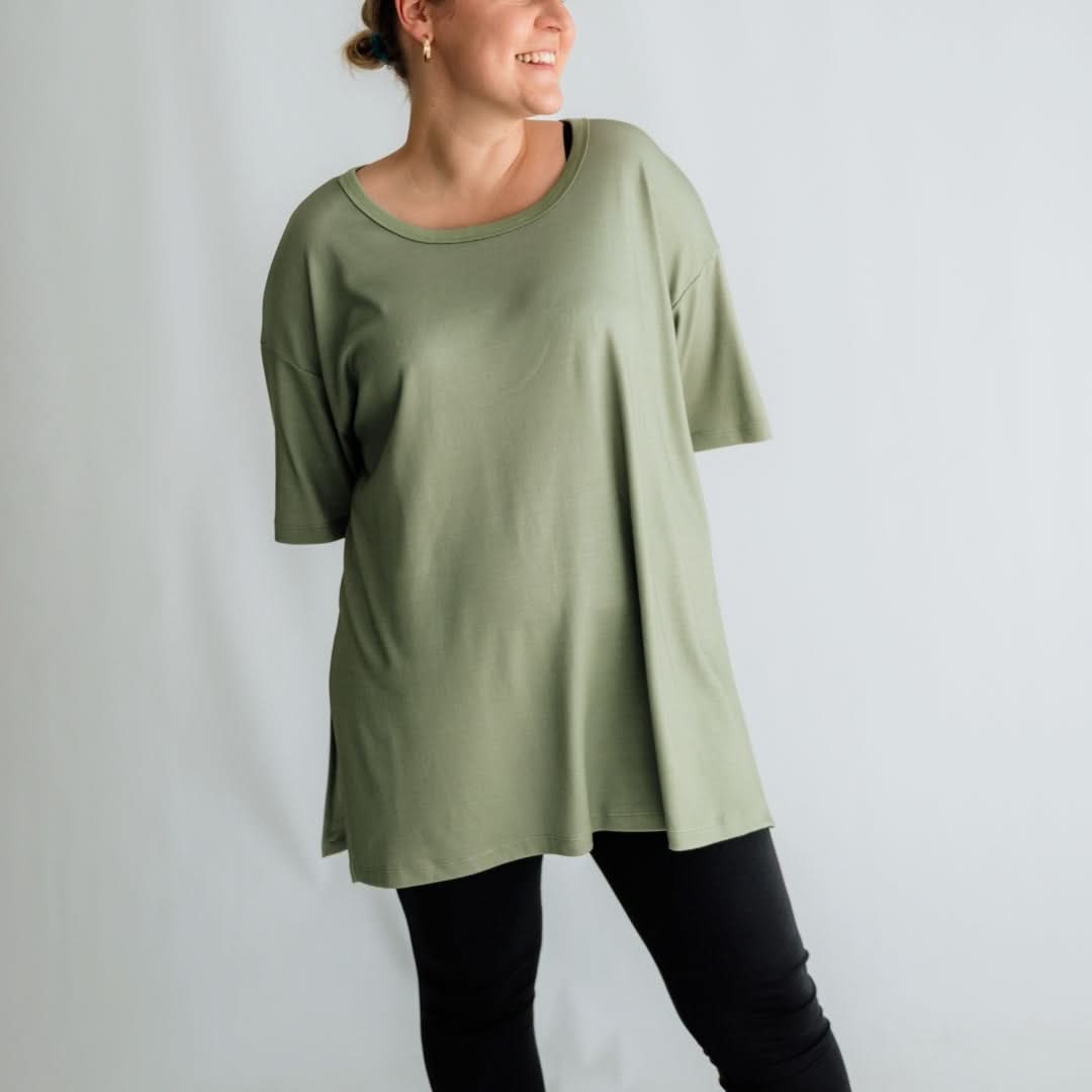 Ladies Bamboo Oversized T-Shirt | Sage