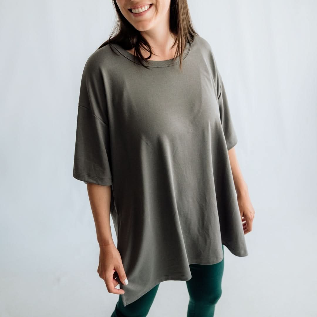 Ladies Bamboo Oversized T-Shirt | Sage