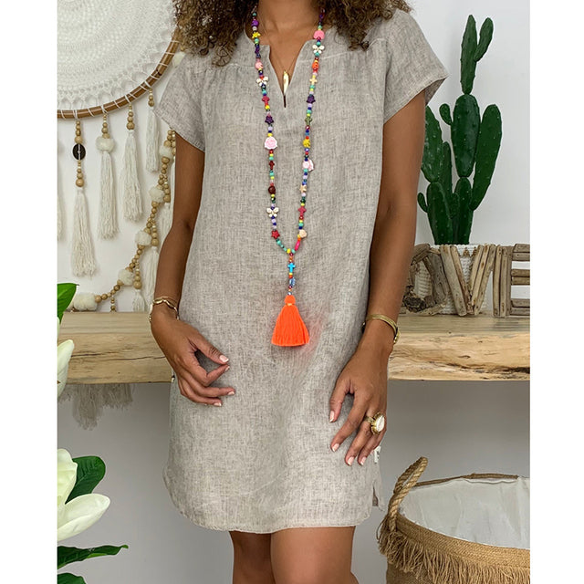 Cotton Linen Mini Dress