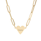 Engravable Paperclip Heart Necklace — Personalized “NAME” Pendant, Gold or Rose Gold