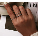 Sterling Silver Braided Twisted Eternity Band Stackable Ring