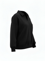 Ella Luxeflow - Long Sleeve Polo In Black