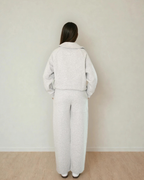 Maeve Luxeflow - Relaxed 3/4 Zip Top In Heather Grey