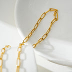 Essential Gold Chain Link Paper-Clip Necklace - 22"