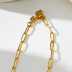 Essential Gold Chain Link Paper-Clip Necklace - 22"