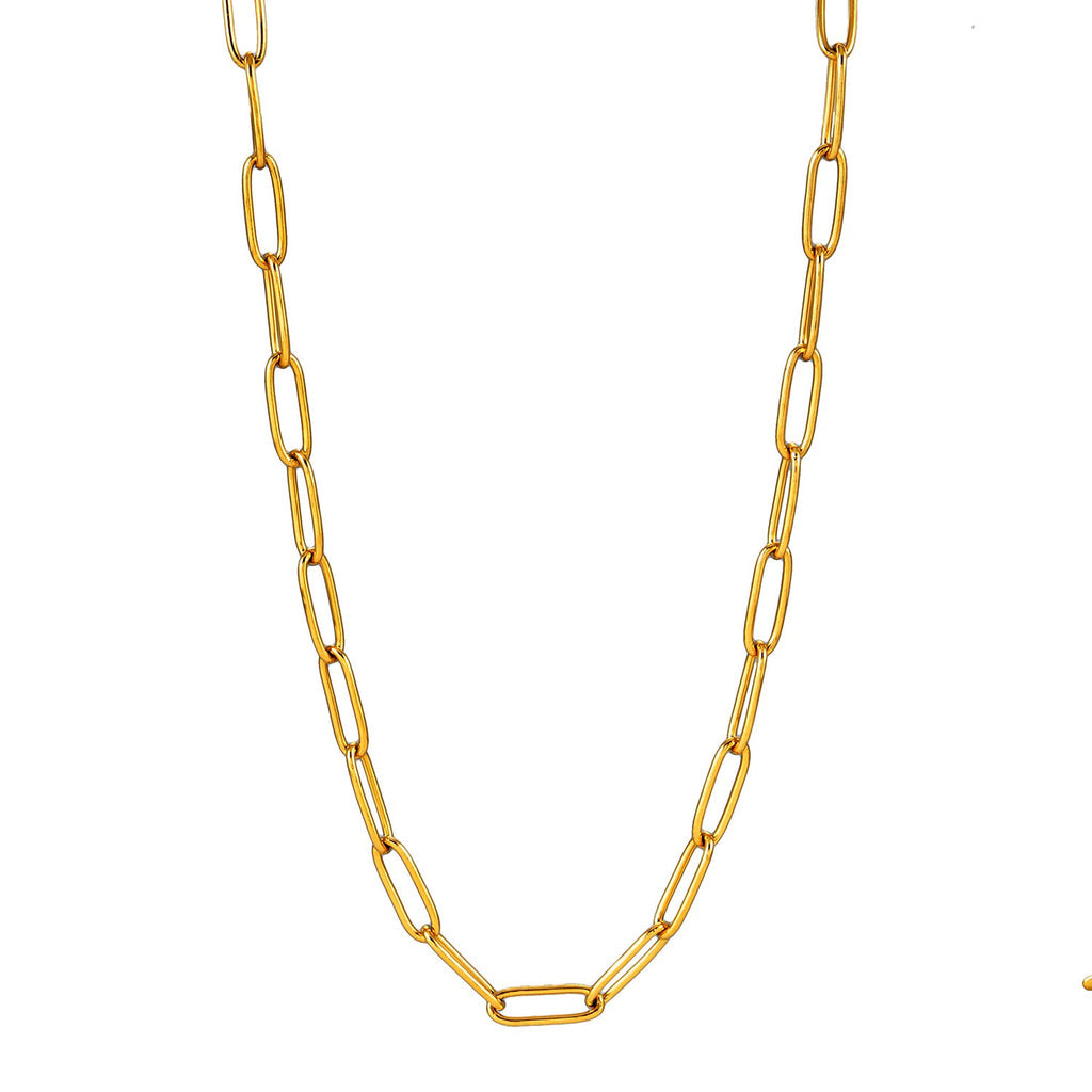 Essential Gold Chain Link Paper-Clip Necklace - 22"