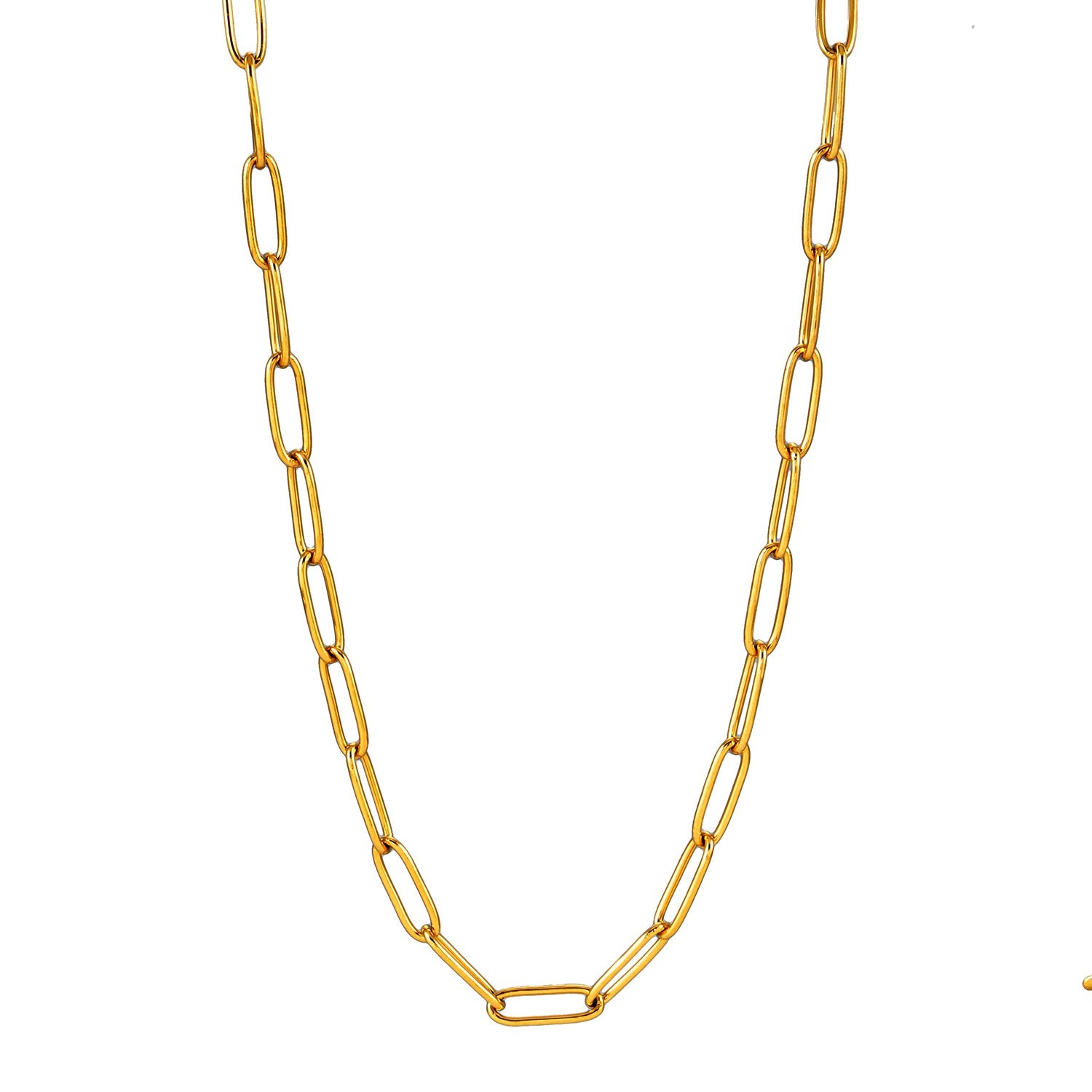Essential Gold Chain Link Paper-Clip Necklace - 22"