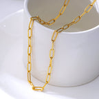 Essential Gold Chain Link Paper-Clip Necklace - 22"