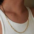 Essential Gold Chain Link Paper-Clip Necklace - 22"