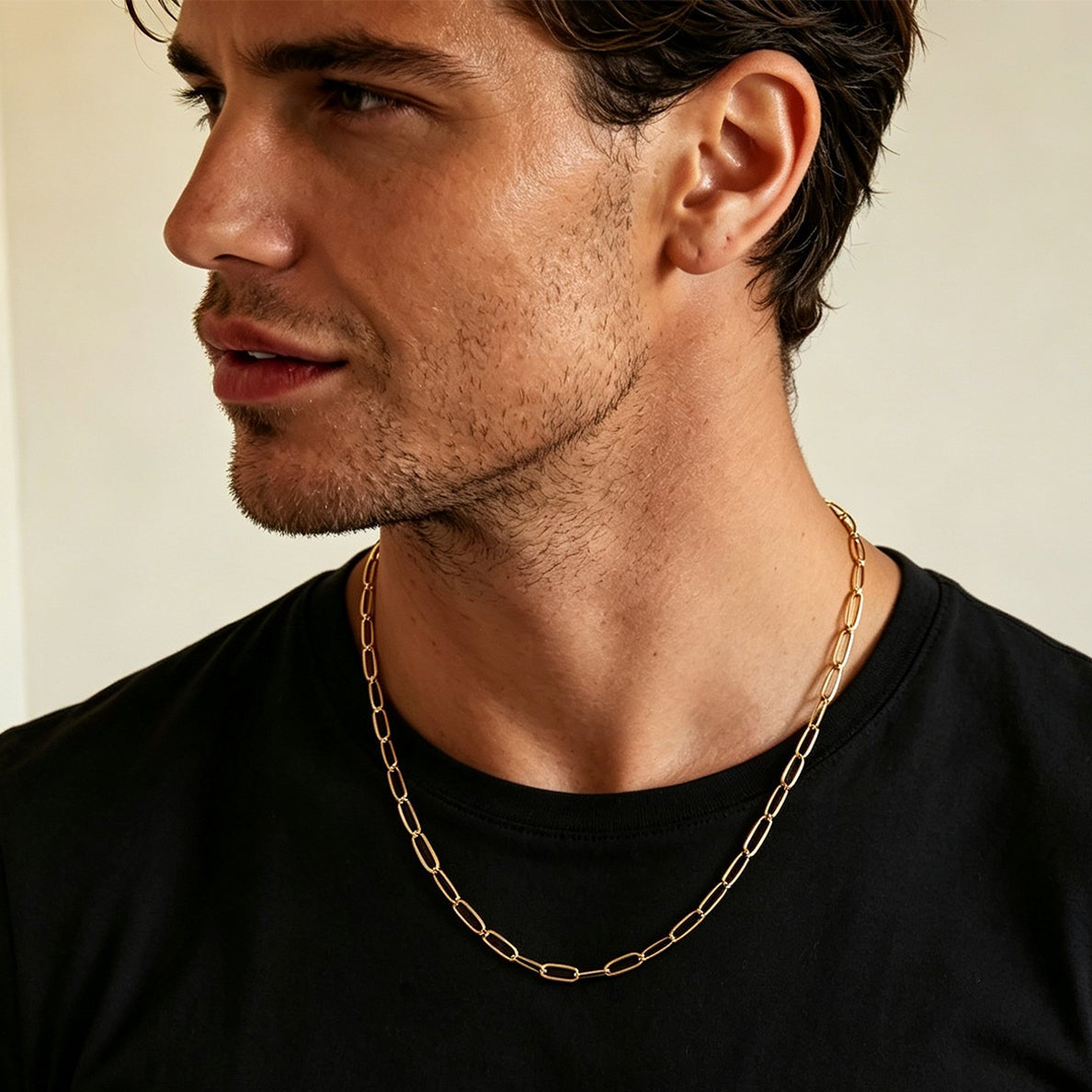 Essential Gold Chain Link Paper-Clip Necklace - 22"