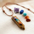Natural Sword Chakra Unisex Brown Pendant