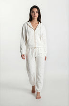 Camille – Cotton Signature Print Zip Hoodie & Jogger Leisure Set 2PC In Floral