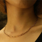 Essential Gold Chain Link Paper-Clip Necklace