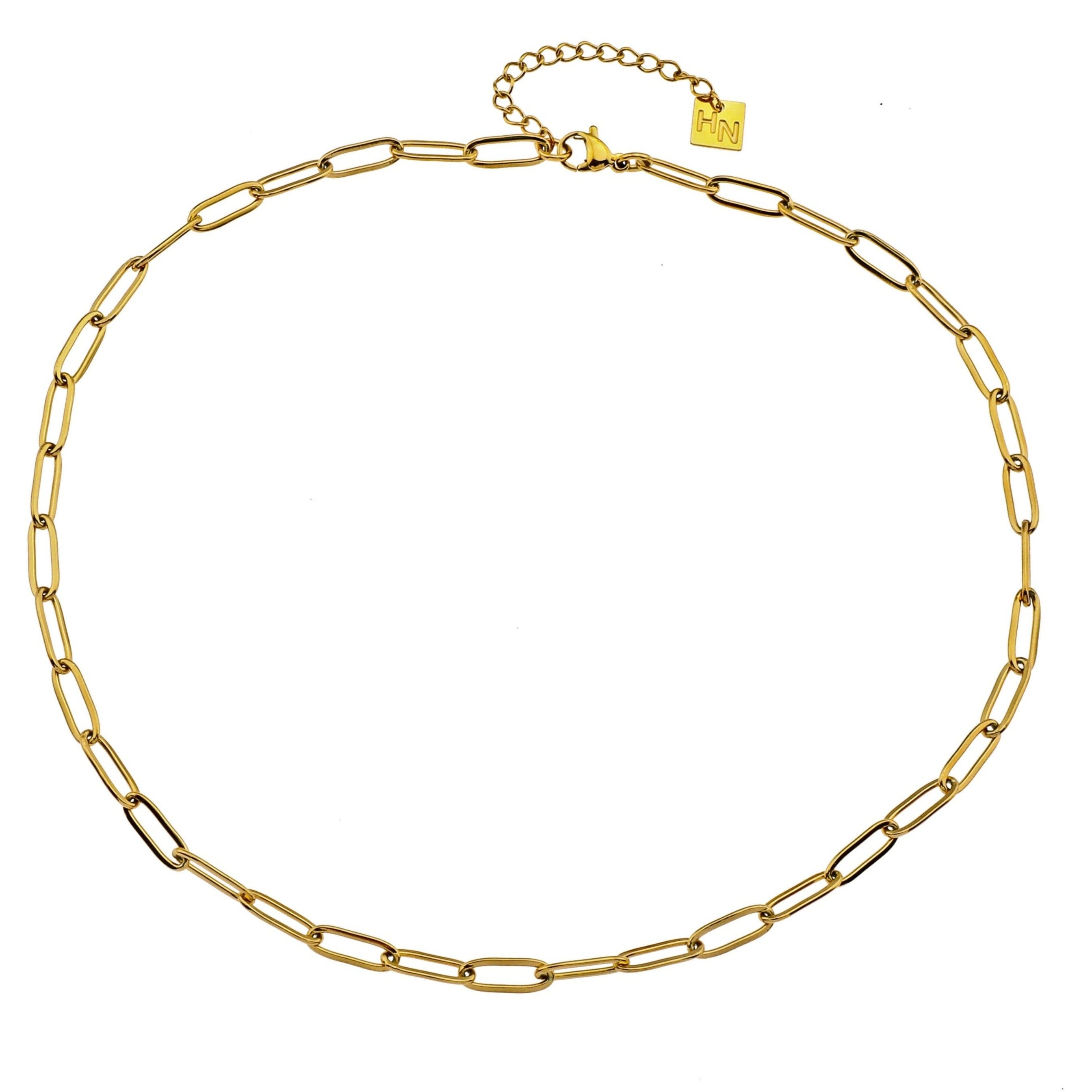 Essential Gold Chain Link Paper-Clip Necklace