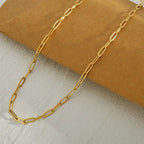 Essential Gold Chain Link Paper-Clip Necklace