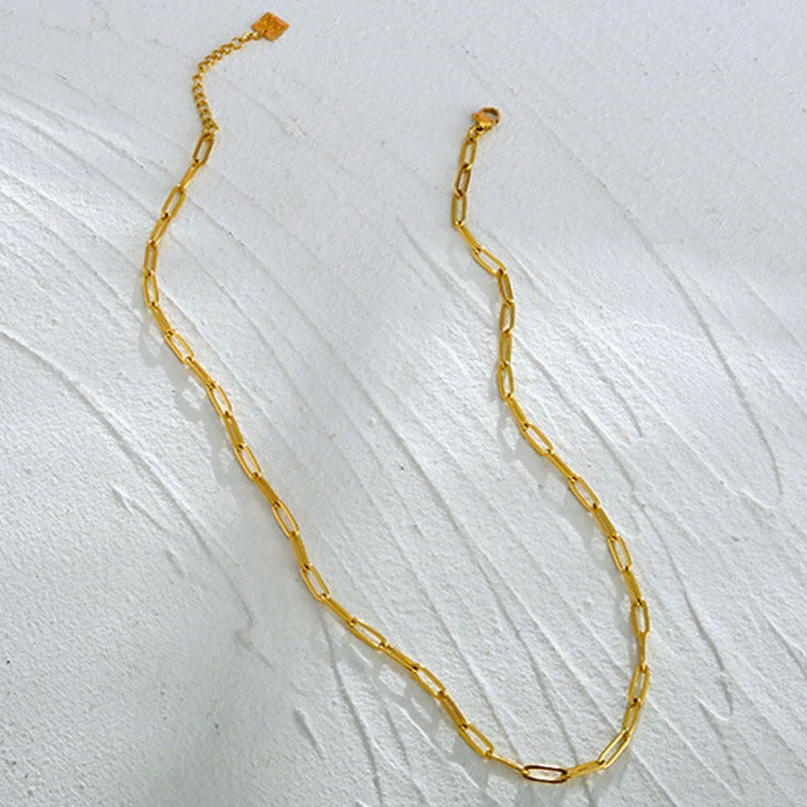 Essential Gold Chain Link Paper-Clip Necklace