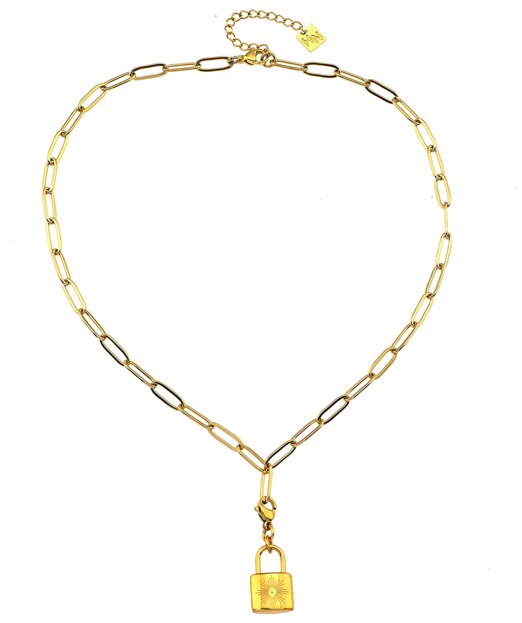 Essential Gold Chain Link Paper-Clip Necklace