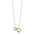 Two Abstract Heart Charms in Gold & Silver