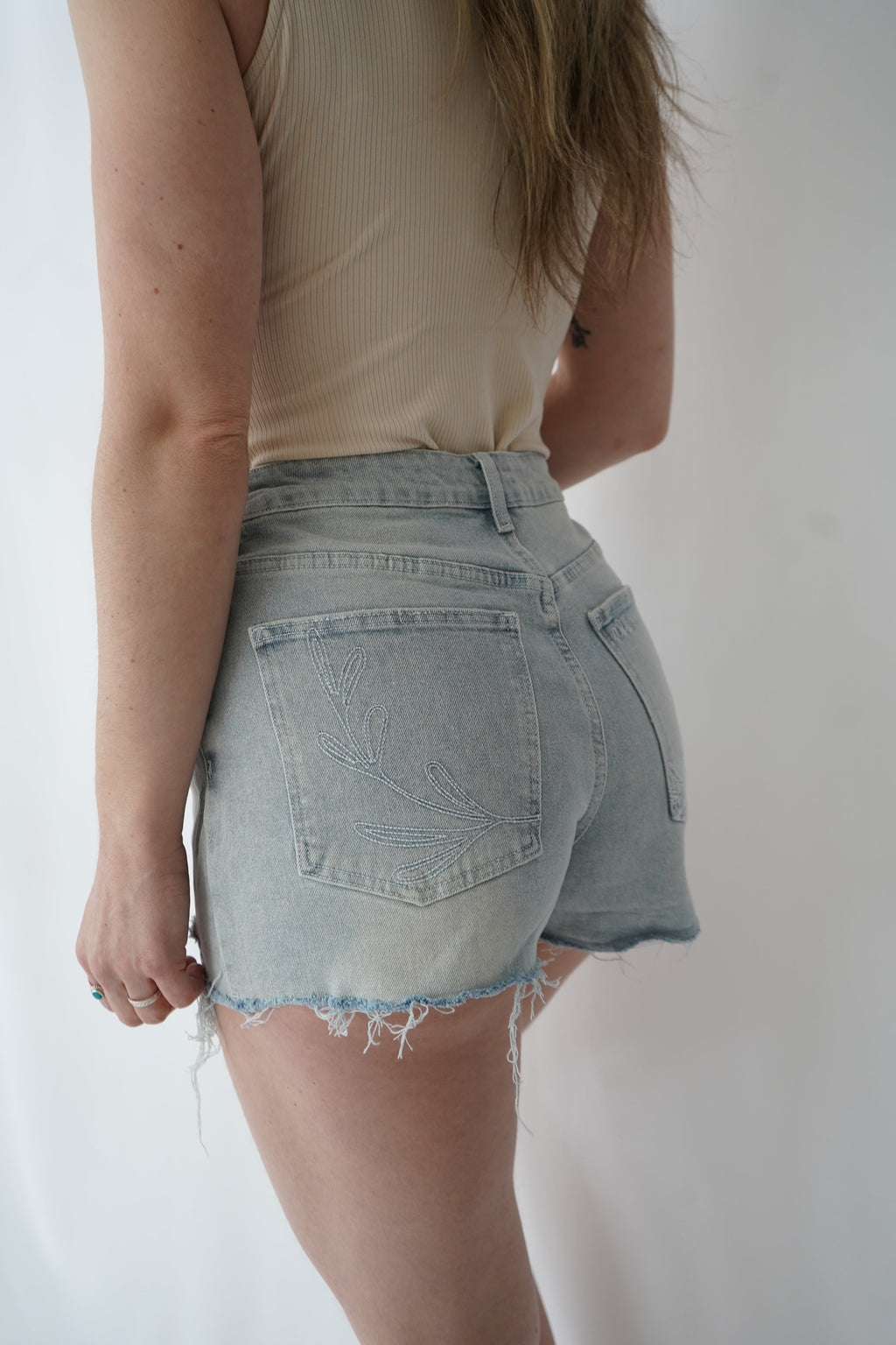 Distressed Denim Shorts