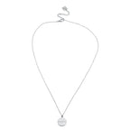 EMERSYN Silver (White Gold): Minimalist Metal & Shell Circle Pendant Necklace