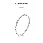 Sterling Silver Braided Twisted Eternity Band Stackable Ring