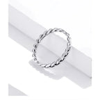 Sterling Silver Braided Twisted Eternity Band Stackable Ring