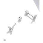 925 Sterling Silver Star And Butterfly Stud Earrings - Delicate And Fine Jewelry