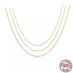 Authentic Gold Color 925 Sterling Silver Basic Cable Chain Necklace - Sca016