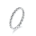 Sterling Silver Braided Twisted Eternity Band Stackable Ring
