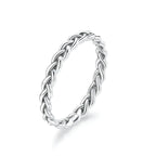 Sterling Silver Braided Twisted Eternity Band Stackable Ring