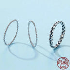 Sterling Silver Braided Twisted Eternity Band Stackable Ring