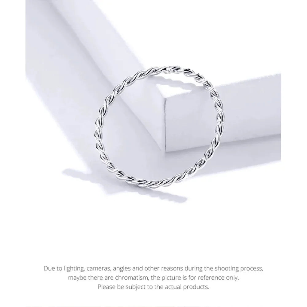 Sterling Silver Braided Twisted Eternity Band Stackable Ring