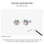 925 Sterling Silver Star And Butterfly Stud Earrings - Delicate And Fine Jewelry