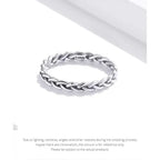 Sterling Silver Braided Twisted Eternity Band Stackable Ring