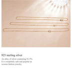 Authentic Gold Color 925 Sterling Silver Basic Cable Chain Necklace - Sca016