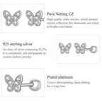 925 Sterling Silver Star And Butterfly Stud Earrings - Delicate And Fine Jewelry