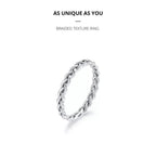 Sterling Silver Braided Twisted Eternity Band Stackable Ring