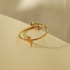 LAZER: Dainty Lighting Bolt Ring