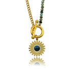 McKENZIE - Natural Stone Boho-Chic Gold Necklace
