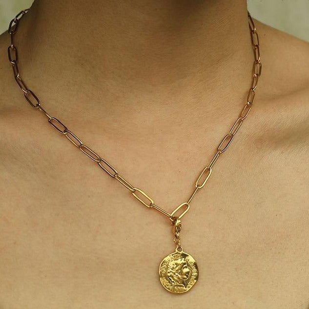 Essential Gold Chain Link Paper-Clip Necklace